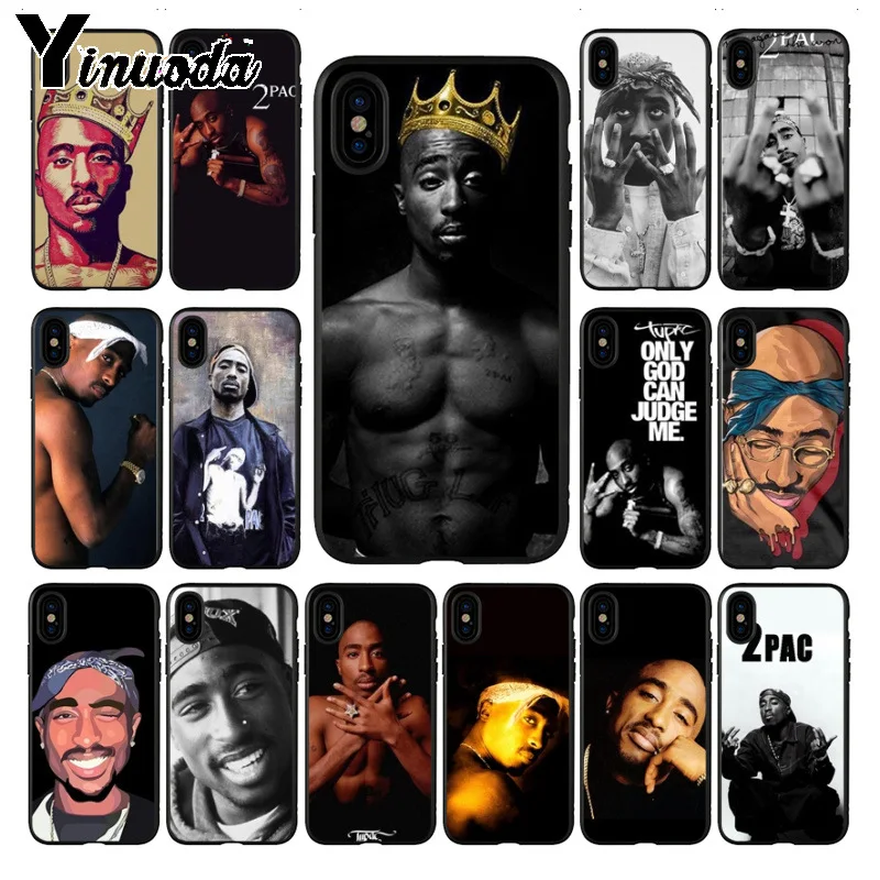 Умный чехол Yinuoda 2Pac Tupac черный силиконовый мягкий для iphone X XS MAX 5 6S SE 7 8 plus XR чехлы
