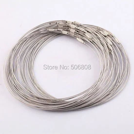 Оптовая продажа-100 шт. серое колье из нержавеющей стали диаметром 1 мм и 18 дюймов