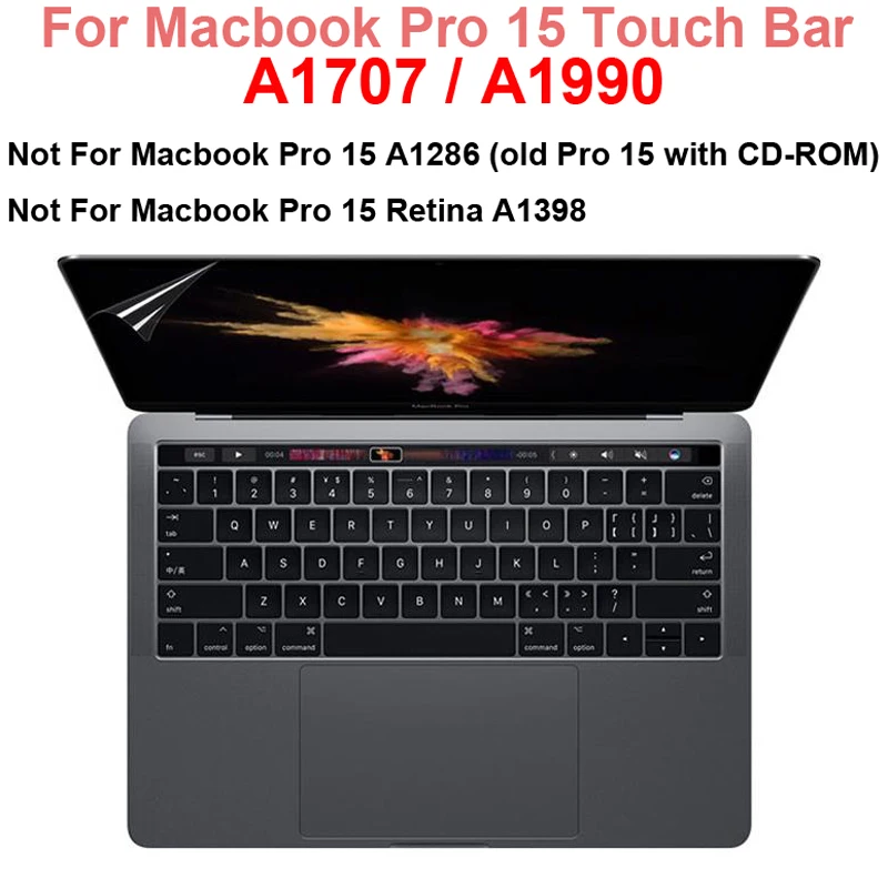10 шт. прозрачная защитная пленка для экрана macbook Pro 15 4 дюйма сенсорная панель A1707 a90