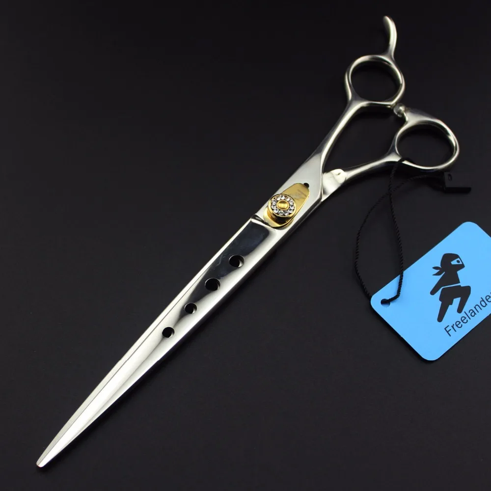 

8.0 inch Freelander Japan 440C personality cutter head with hole hairdressing scissors pet grooming scissors