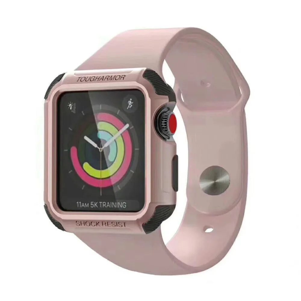 Высококачественная армированный чехол 2 в 1 для Apple Watch 38 мм 42 над чехлом iWatch band Series