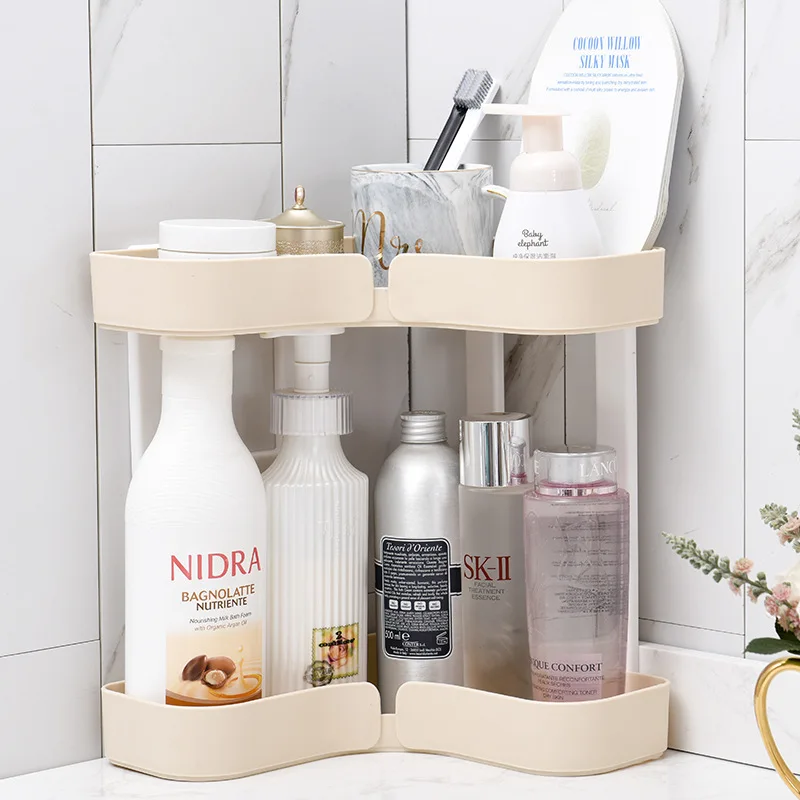 Скандинавские двухслойные угловые стеллажи для ванной комнаты l образная полка