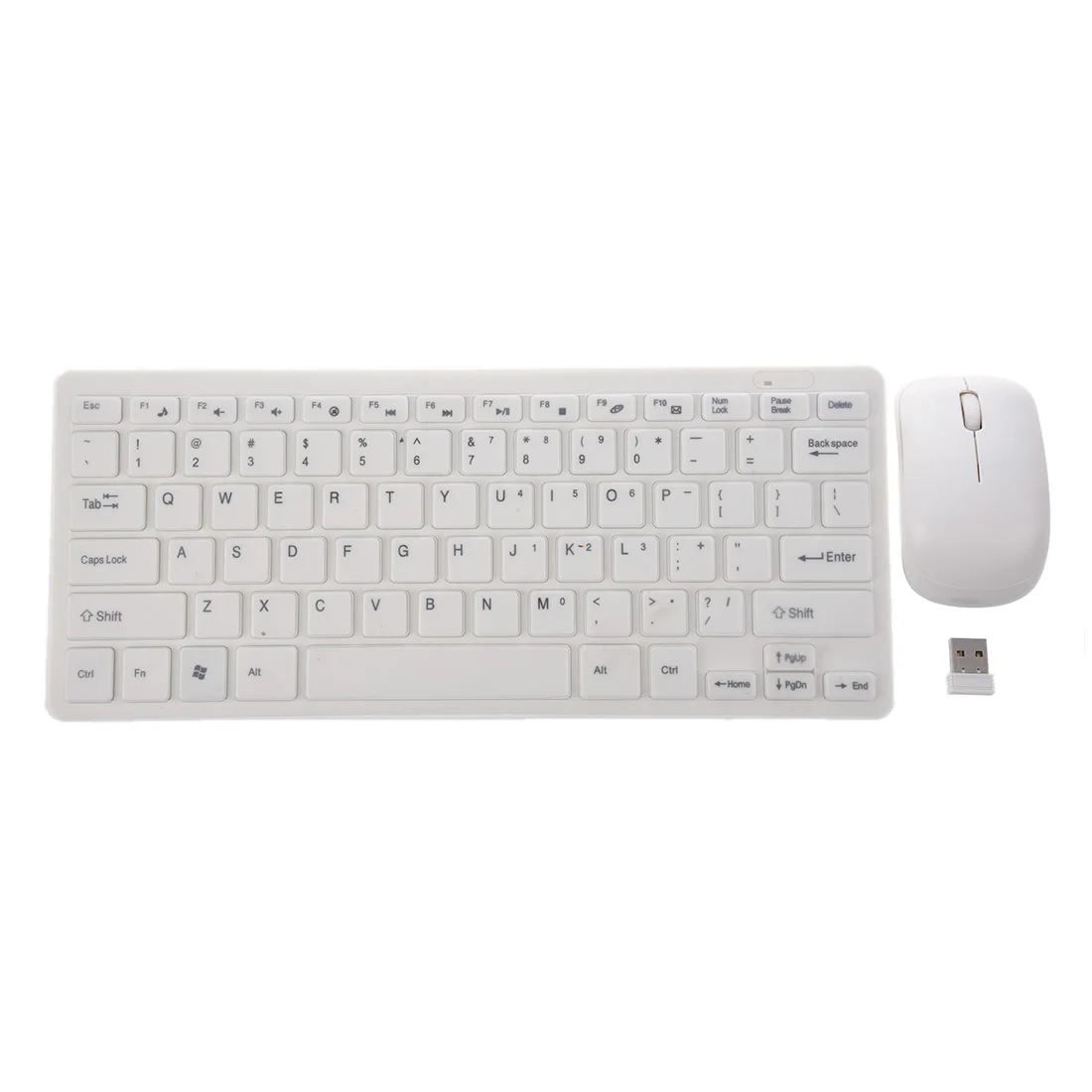 White 2,4 ГГц Беспроводная портативная клавиатура и мышь ПК набор QWERTY - Цвет: White