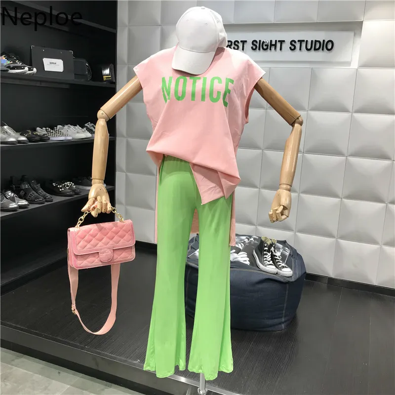 Neploe женский костюм из двух предметов лето 2019 футболка без рукавов с круглым