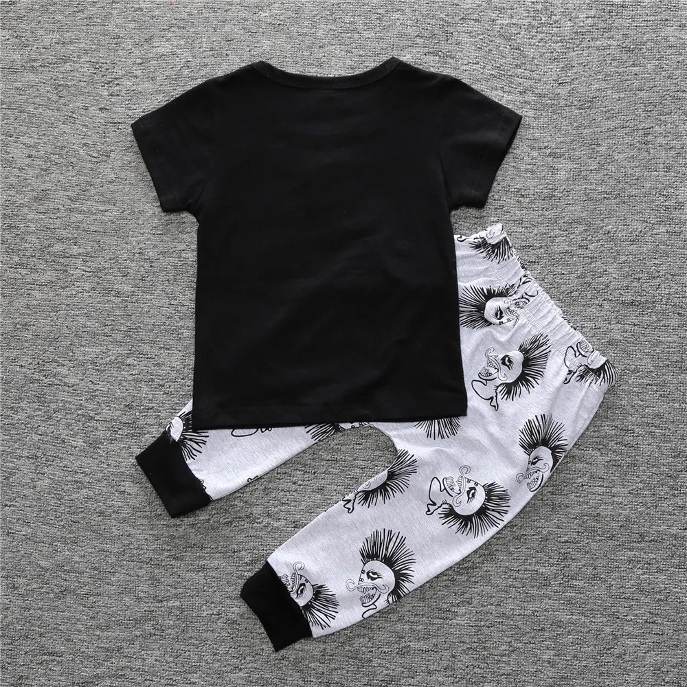 Halloween Misfits Baby Boy Clothes Sets Skeleton Infant T-Shirt Trouser Suits Skull Cotton Children Clothing Outfit 70 80 90 100 | Детская