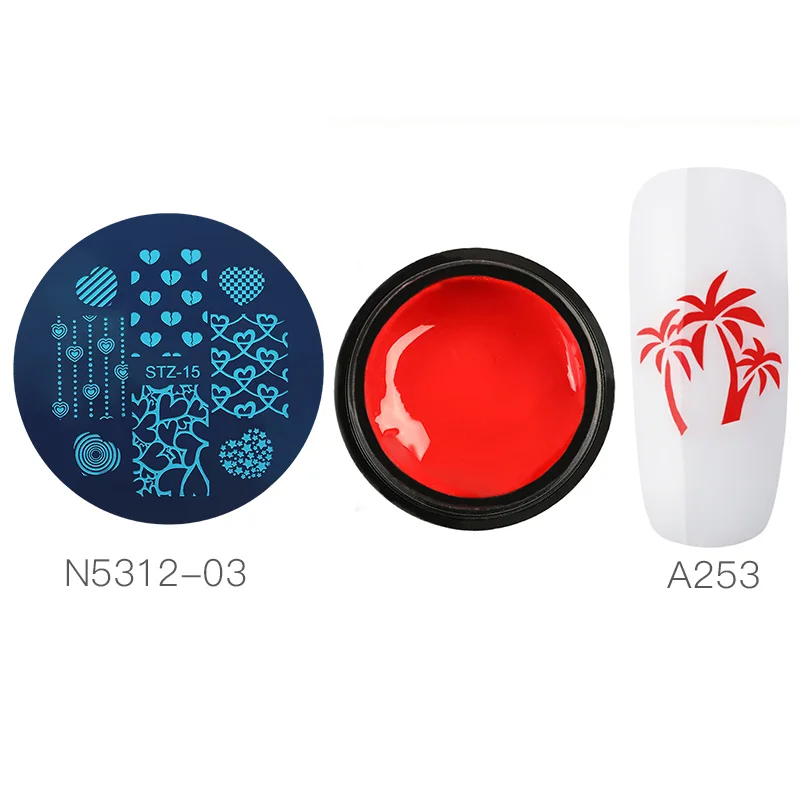 253KIT ROSALIND штамповка УФ гель для Гибридный гвоздь лак шаблон печати гель набор печати масло кутикулы праймер пластины 5 мл паук маникюр - Цвет: 253KIT