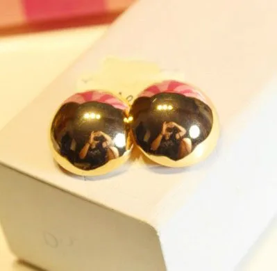 Серьги гвоздики в европейском стиле большие сферические полусферические