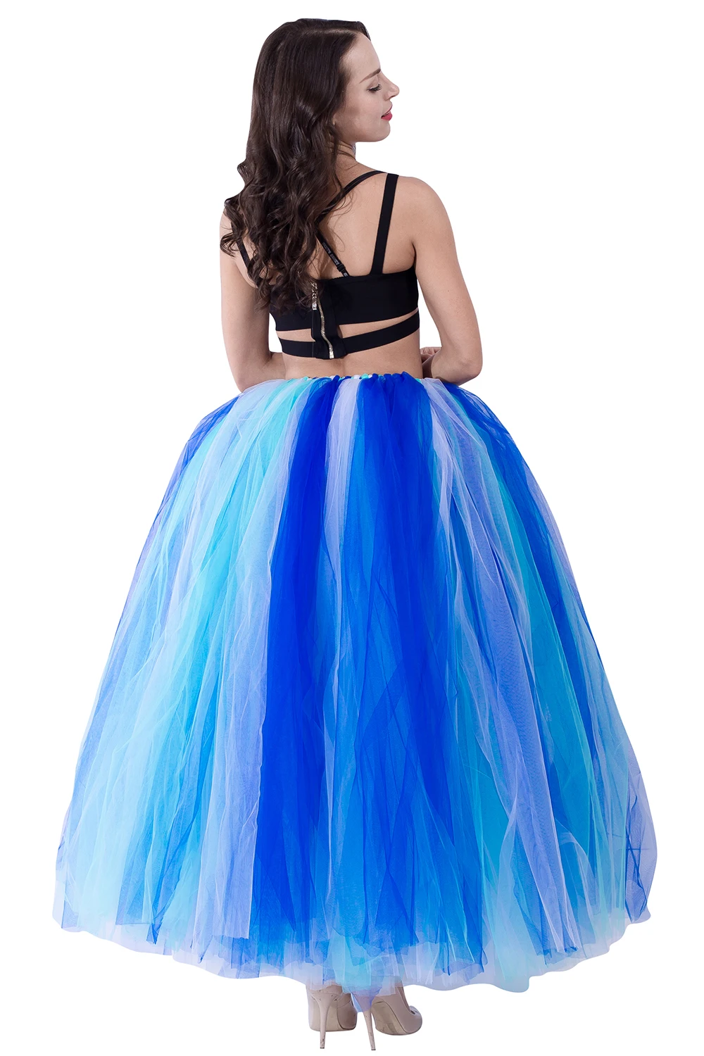 Юбка пачка Женская трехслойная плиссированная из тюля 100 см|long tulle skirt|fashion skirttulle