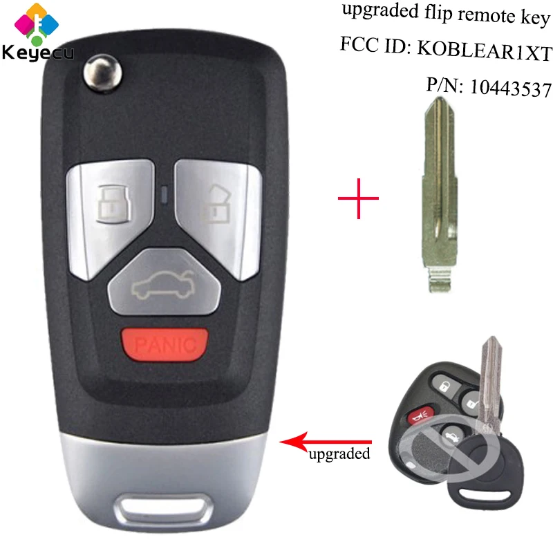 Ключ дистанционного управления KEYECU с 4 кнопками 315 МГц чип ID46 для Buick/ Chevrolet/ GMC FCC ID: