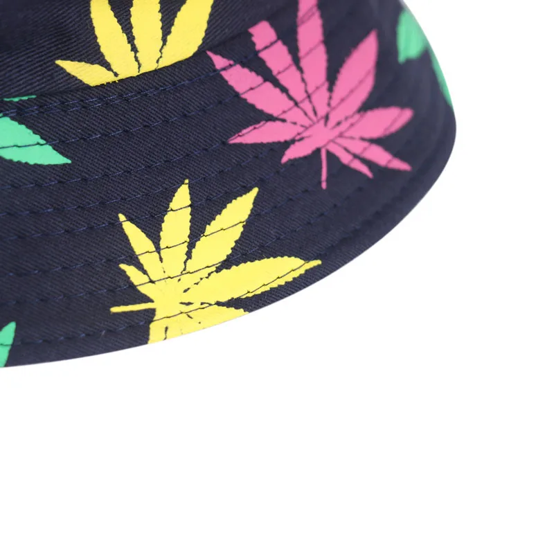 FOXMOTHER Панк Хип-хоп открытый зеленый черный цвет лист травы ведро шапки мужские
