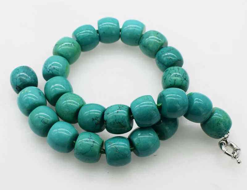 Howlite бирюзовое круглое зеленое ожерелье 15*20 мм 17 дюймов природа, fppj Рождественский подарок