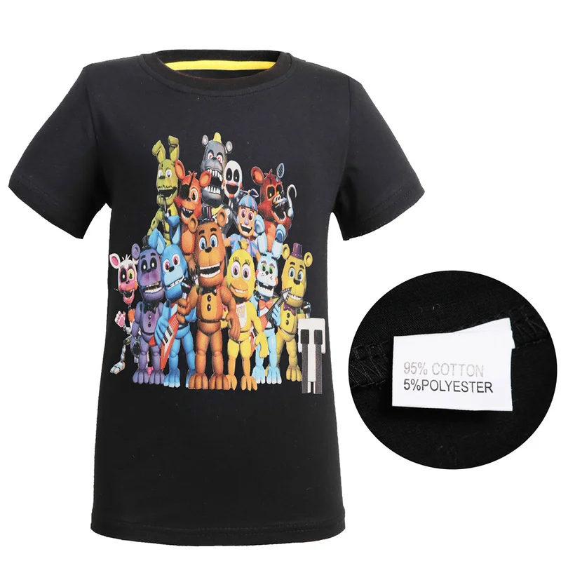 Модные футболки для мальчиков с коротким рукавом Five Night At Freddy повседневные
