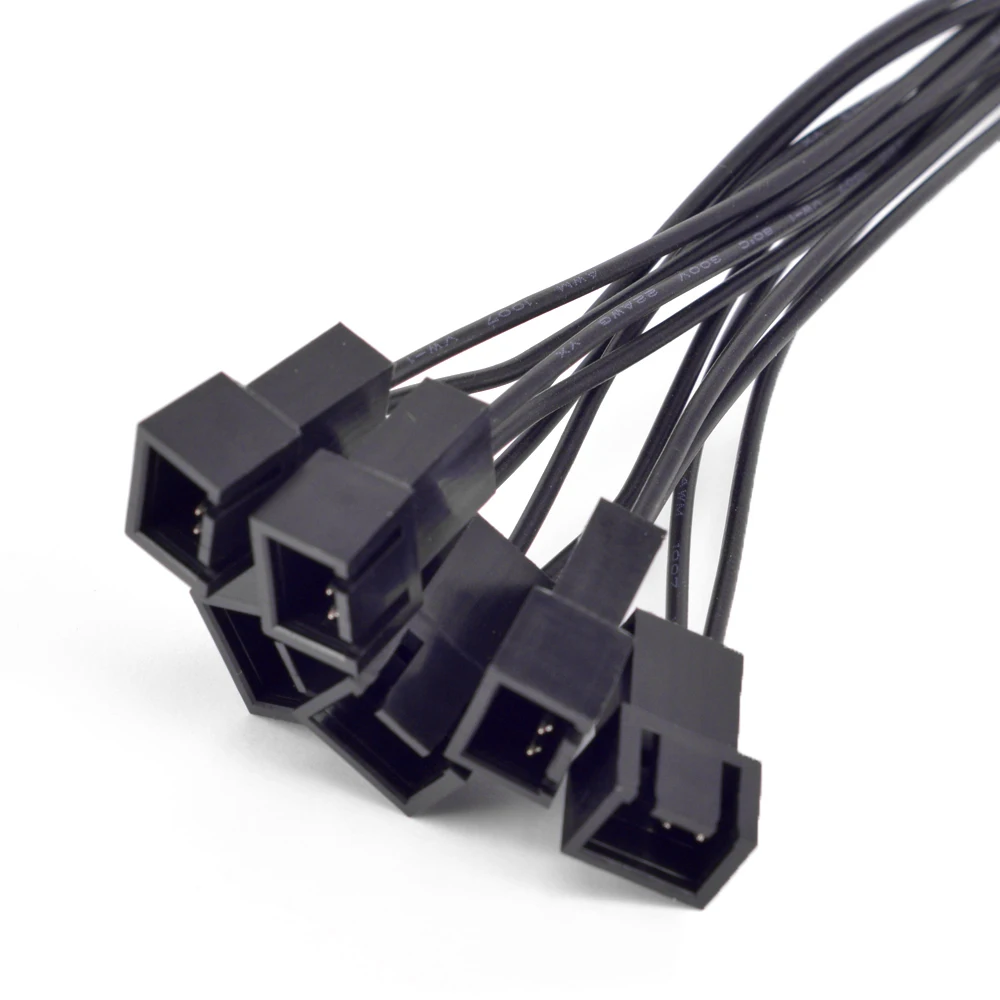 

6 Port 3 Pin Fan HUB PCI-e Graphics Video Card 6pin power Female to 6 way 3Pin Fan Splitter power supply Cable Cooler Cooling