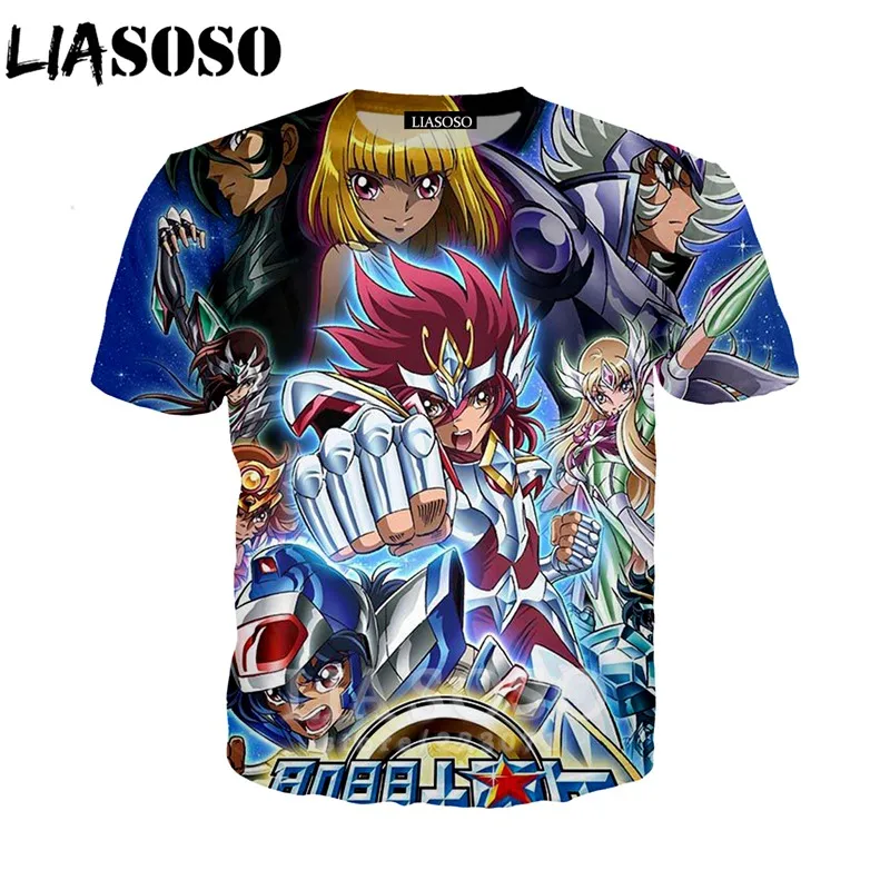 LIASOSO летняя новая модная мужская и женская толстовка с 3D принтом аниме Saint Seiya