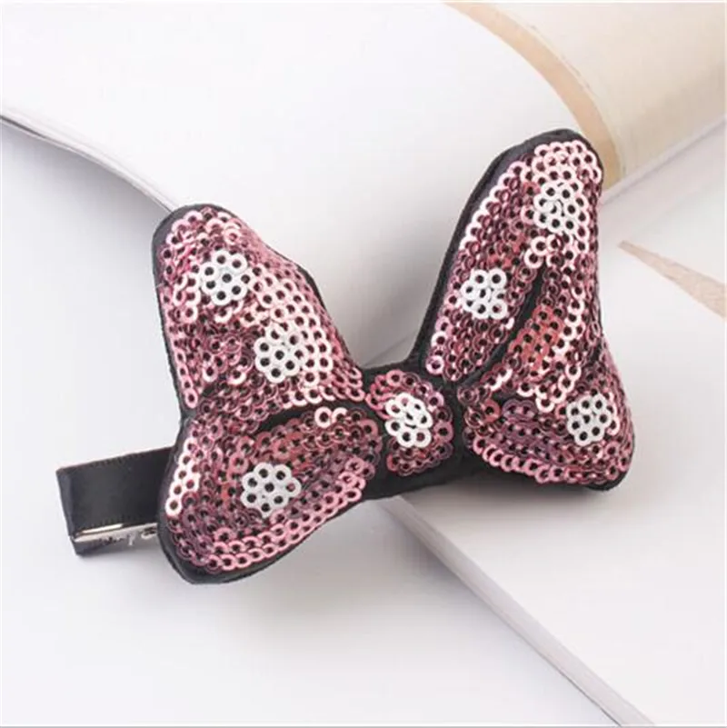 2 pink Уши Минни-Маус блесток лук мультфильм заколка для волос девочки дети заколки для волос для детей заколка для прически головной убор - Цвет: 2 pink
