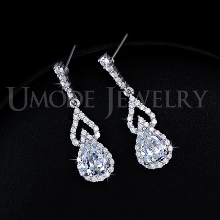 UMODE Элегантные уникальные серьги в форме капли с AAA+ кадмиевым цирконием UE0086|brand