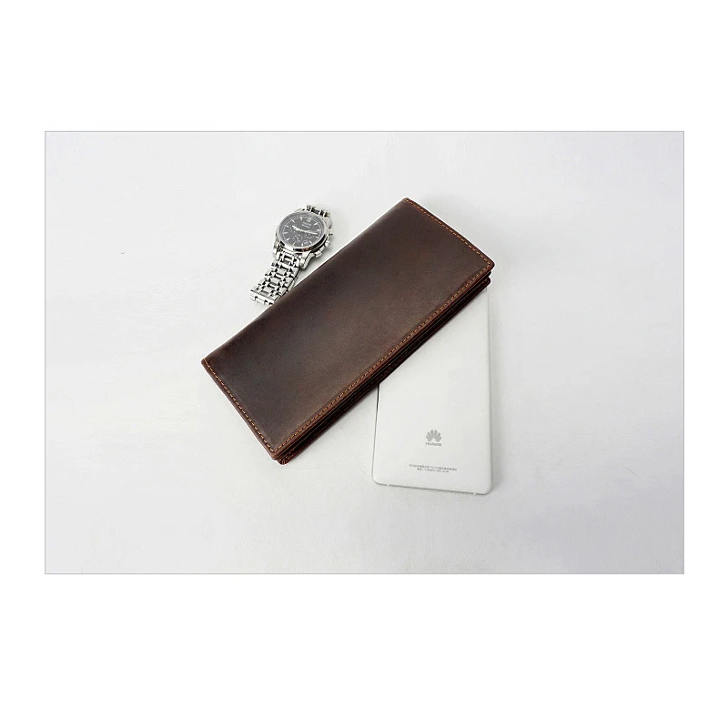 Vintage Wallet Man Genuine Leather male long Carteira Business card holder purse simple cartera hombre | Багаж и сумки