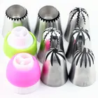 Султан большой трубы 2 шт. кондитерских изделий русский наконечник + 5 шт. большой размер розовая нержавеющая сталь насадки для глазури трубы и 2 шт. муфты