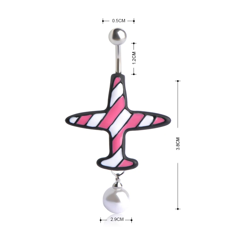 Funmor повседневные кольца для пупка с самолетом имитация жемчуга ювелирные