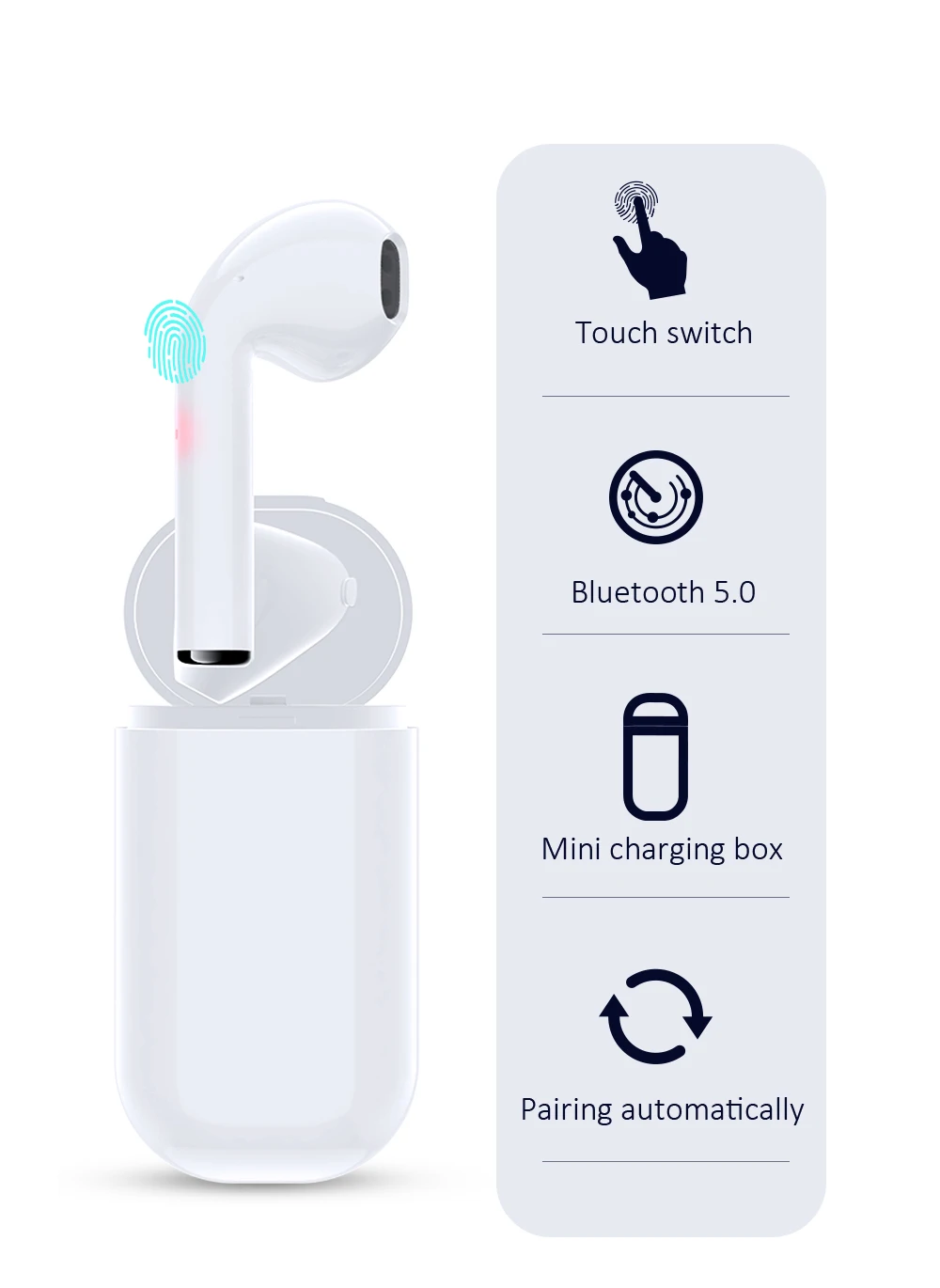 DACOM GFmini 5,0, Bluetooth наушники, один в ухо, беспроводные наушники с зарядным устройством, встроенный микрофон, мини-наушник для iPhone, Xiaomi
