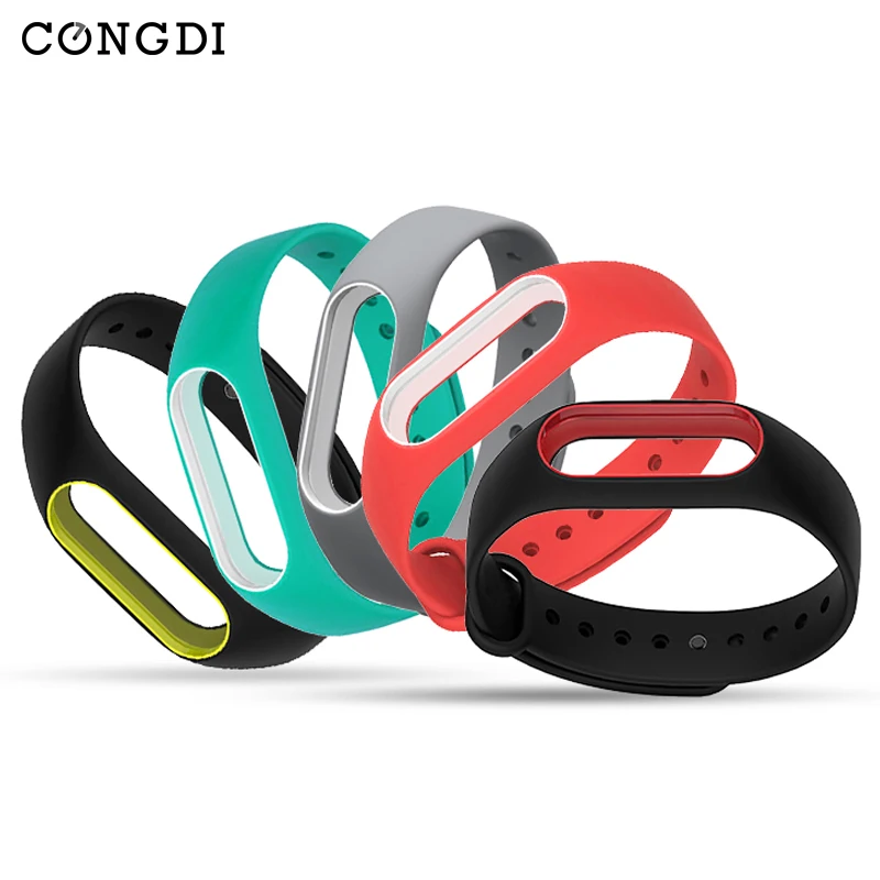 CONGDI двойной цвет для mi band 2 аксессуары сменный силиконовый ремешок xiaomi mi2
