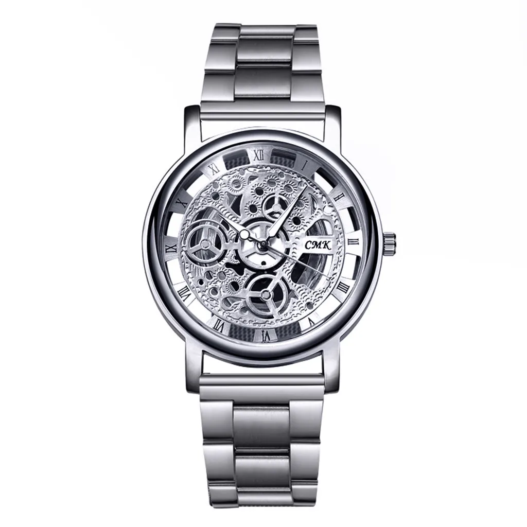 Мужские и женские наручные часы с ремешком простые кварцевые унисекс из сетки А4