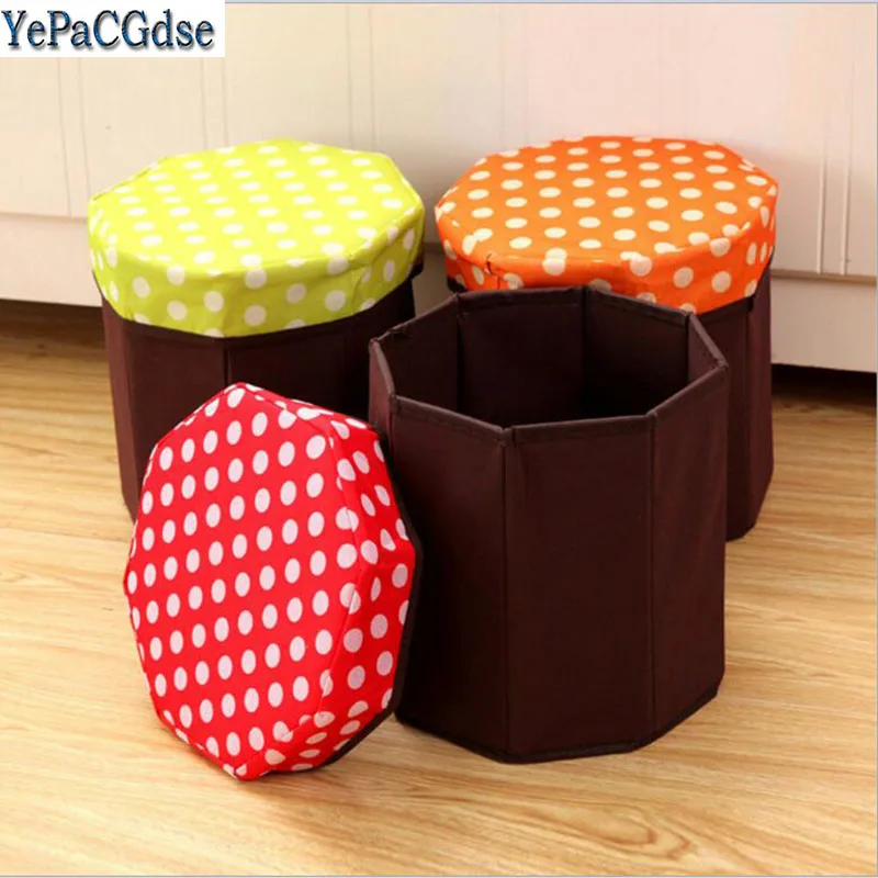 Creative Multi-function Non-woven Organization Storage Boxes Stool Folding Box Finishing stool | Дом и сад