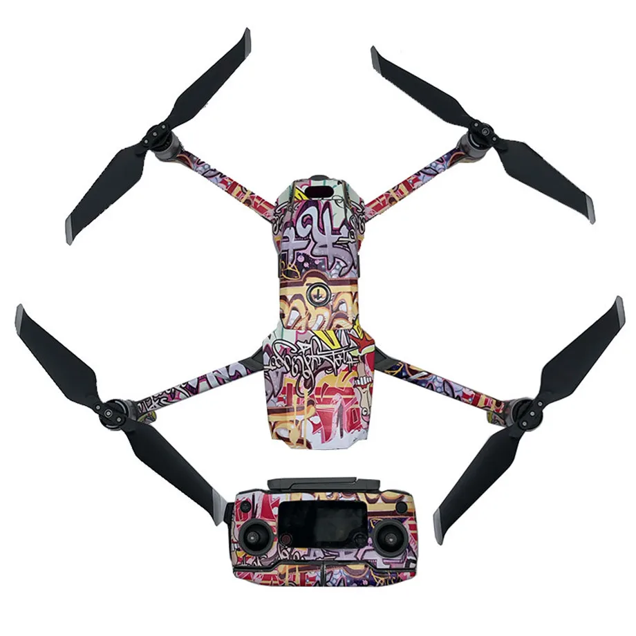 Граффити наклейка Skins Комплект для DJI Mavic 2 Pro/Mavic 2 зум пульт дистанционного управления Корпус руки и 3 батареи полный набор наклеек