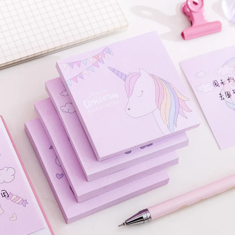 Милые блокноты для заметок с единорогом Kawaii клейкие заметки детей подарки