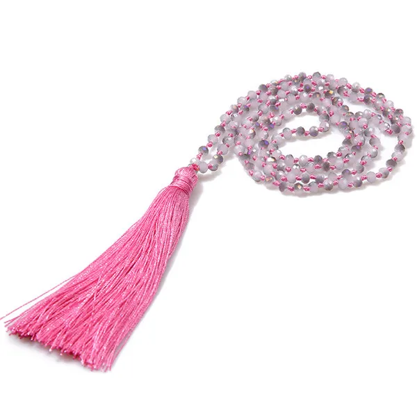 5 Модные Boho серьги-капельки с бахромой ожерелья для женщин Collier Femme стеклянные бусины из хрусталя эффектный воротник ювелирные изделия - Окраска металла: 5