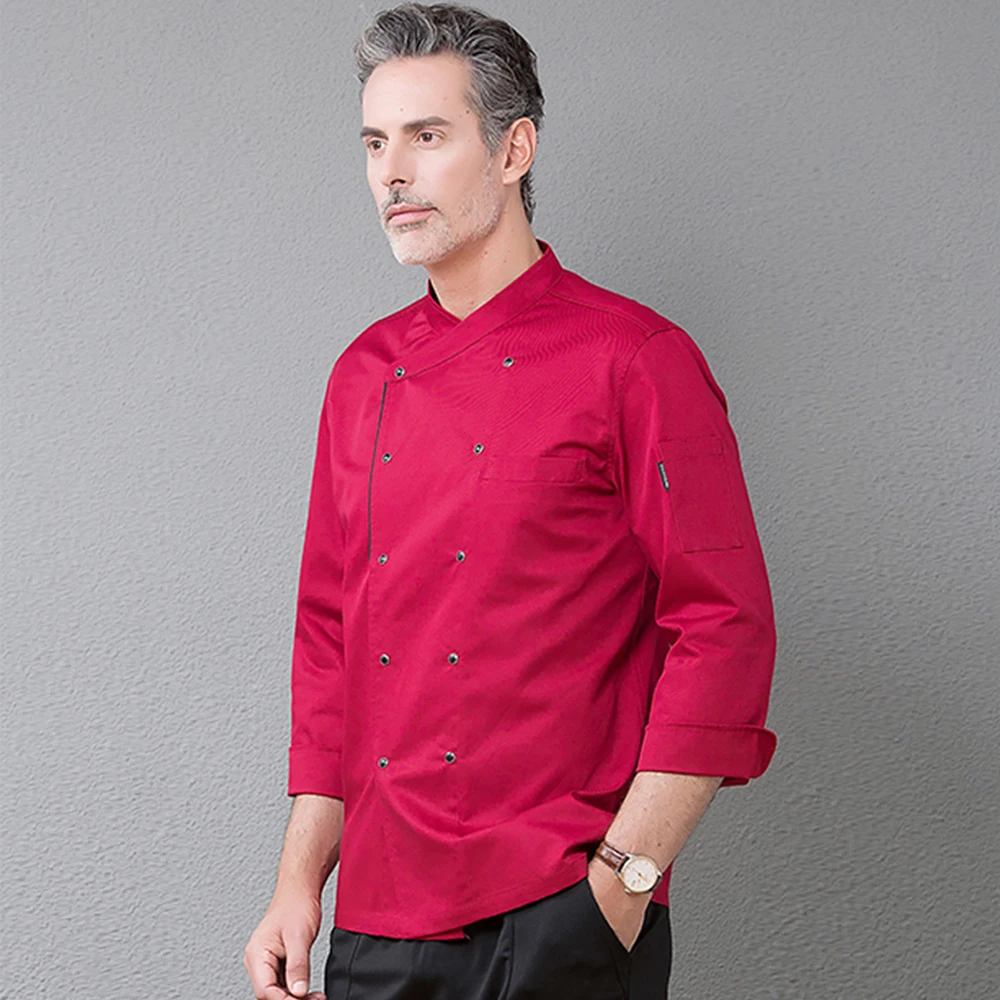 

New arrival men kitchen cook workwear chef uniform multiple colour shirt short/long sleeve chef jacket chef restaurant uniform