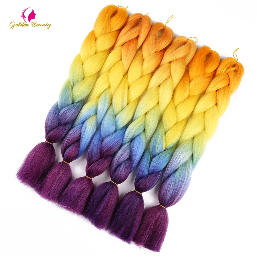 Синтетические косички для наращивания Длинные Ombre 24 дюйма 100 г 2T 3T 4T|extension