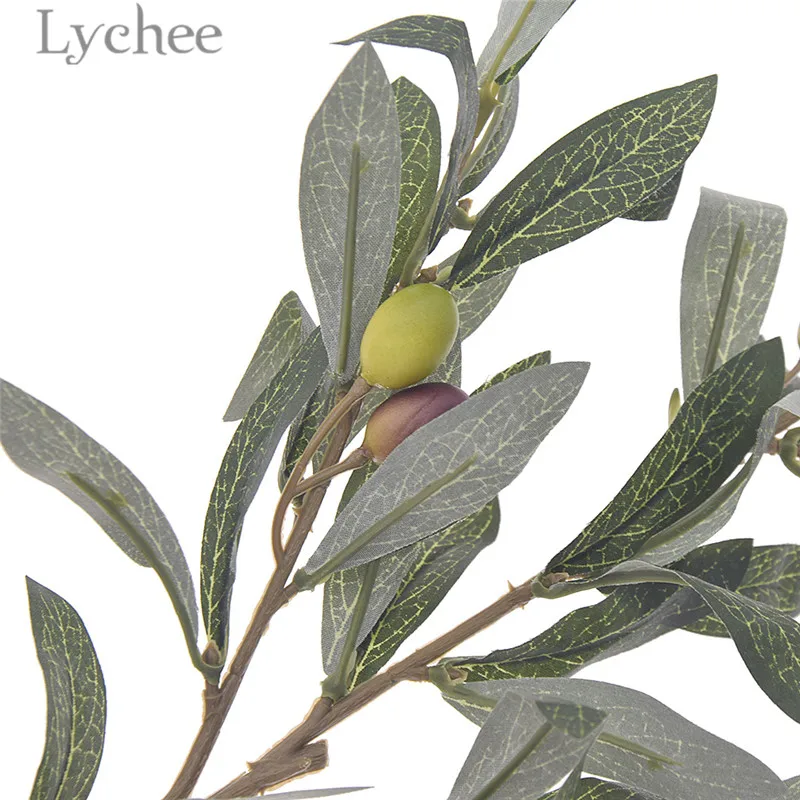 Lychee Life 1 шт. искусственная пластиковая ветка оливкового дерева украшение для дома