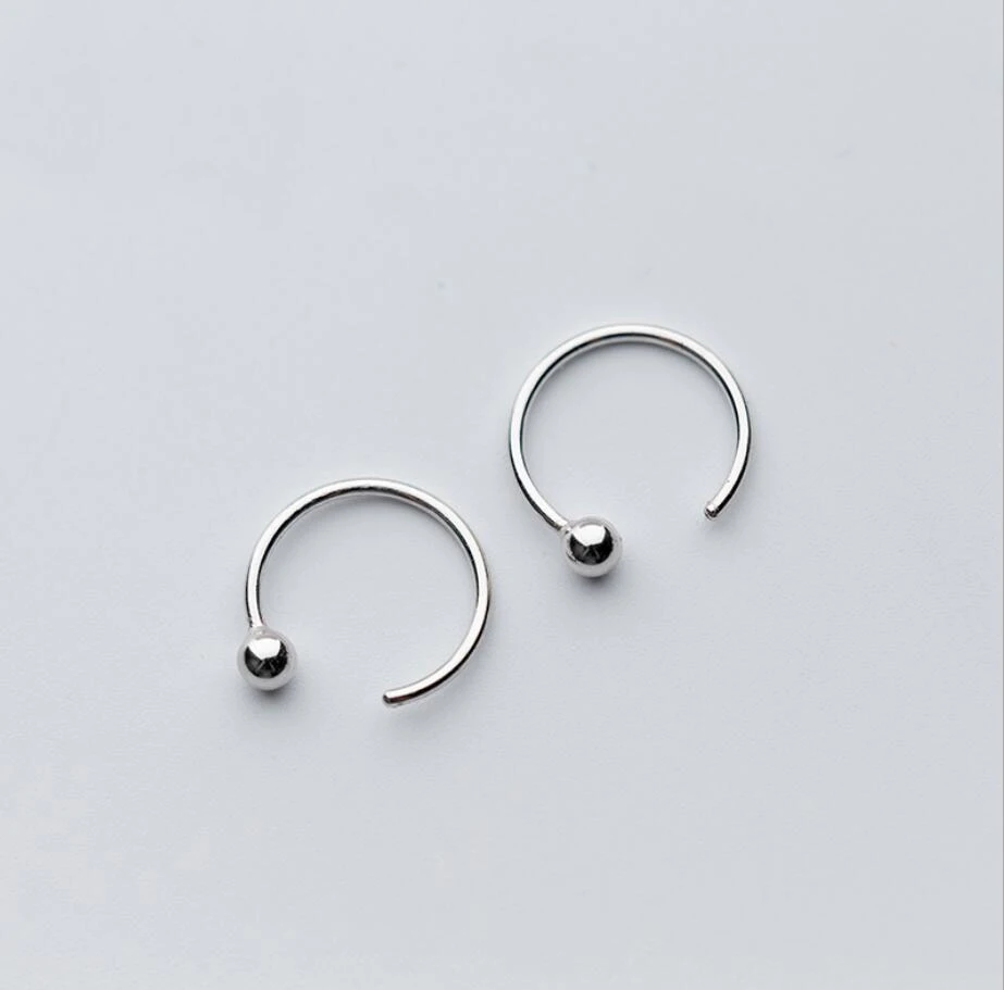 Женские и мужские серьги в виде серебряного шара|925 sterling silver|925 ball earrings925 silver |