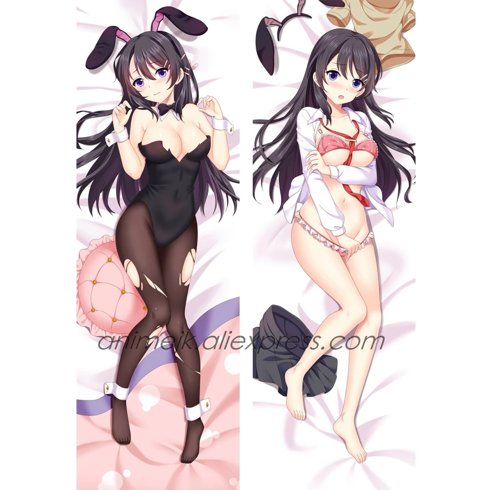 Anime Seishun Buta Yarou wa Bunny Girl Senpai no Yume wo Minai Mai Sakurajima Dakimakura Body Pillowcase Hug Pillow Cover Case