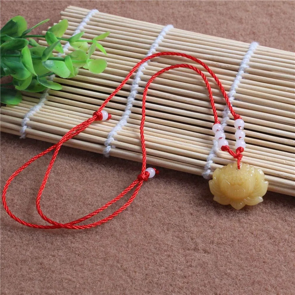 2018 Glass Lotus Pendant Necklace Praying for Safety Buddhism Gift Fashion Party Accessories | Украшения и аксессуары