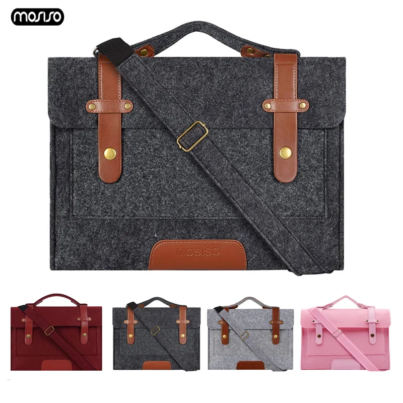 

MOSISO 13.3 14 15 15.6 inch Felt Laptop Bag Case for Macbook Asus Dell HP Women Notebook Messenger Shoulder Handbag Briefcase Me