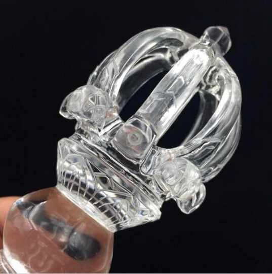 SUIRONG---410+++ Large Size 318 Grams Vajra Dorje Clear Natural Quartz Crystal Carving Art |