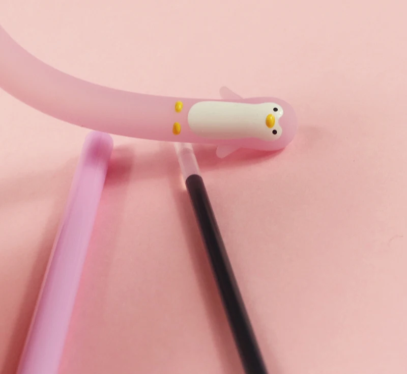 1 шт. милые Мультяшные Пингвин из силикона гелевая ручка для школы Kawaii Ручки для письма канцелярские принадлежности для студентов подарки офисные принадлежности