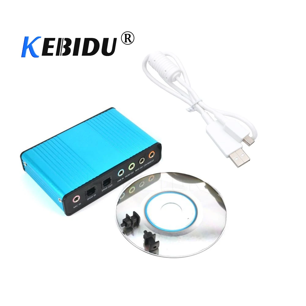 USB 2 0 Звуковая карта kebidu 6 канальная 5 1 оптическая внешняя аудиокарта конвертер