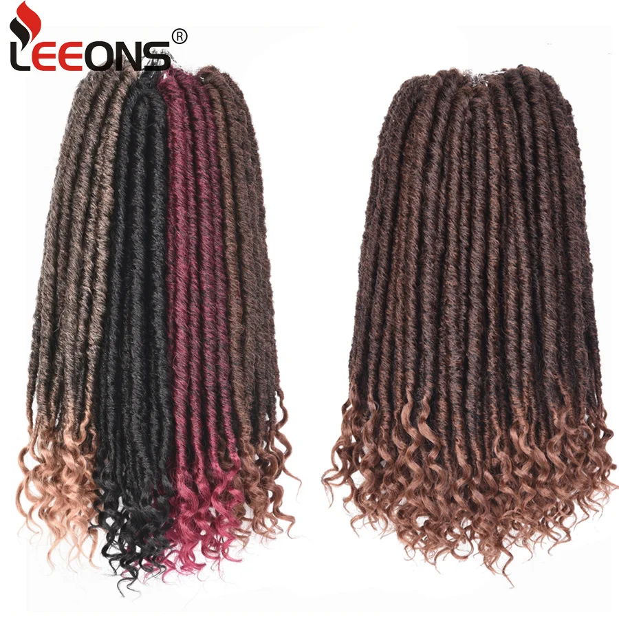 Leeons Ombre косички для волос 24 пряди 16 дюймов искусственные локоны в стиле богини