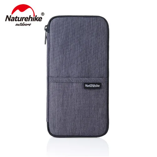 Gray Сумки для бега Naturehike для мужчин и женщин, многофункциональная уличная сумка для наличных, паспорта, хранения карт и многоразового использования, дорожный кошелек - Цвет: Gray