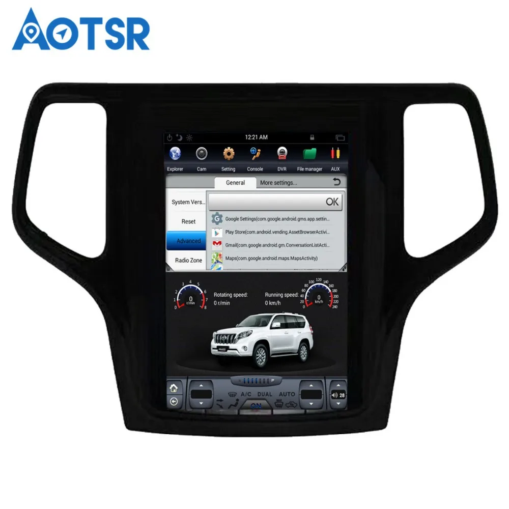 Aotsr Android 7 1 Тесла стиль Автомобильный GPS навигатор для JEEP Grand Cherokee 2014 2018 золотой и