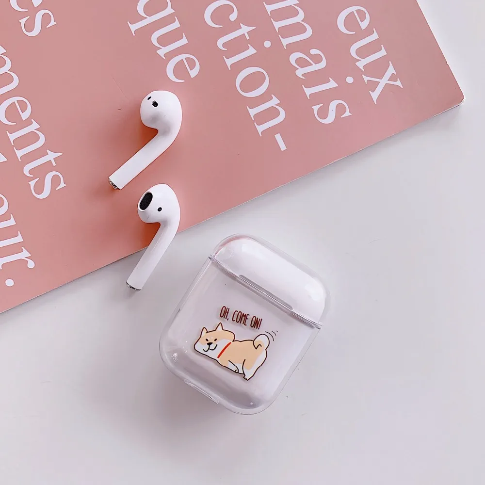 Чехол для Apple AirPods с рисунком из мультфильма, прозрачный жесткий защитный чехол, беспроводной чехол для наушников, милый чехол для Airpods 2, прозрачный чехол, fundas