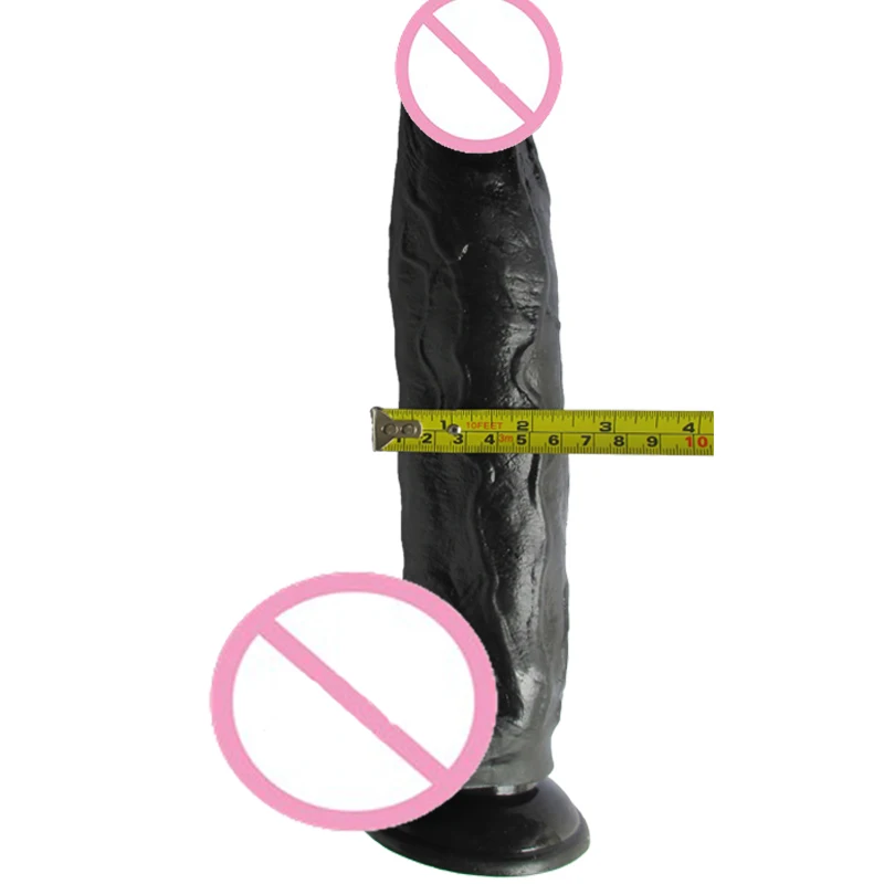12 дюймовый реалистичный черный силиконовый фаллоимитатор на присоске|dildo sex toy|penis