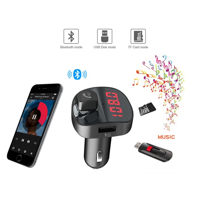 Автомобильный fm-передатчик Bluetooth MP3-плеер беспроводная связь автомобильный