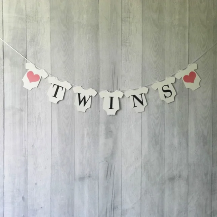 1 комплект творческий Kawaii Близнецы баннер Baby Shower гирлянды знак реквизит для фотосессии дети День рождения украшения