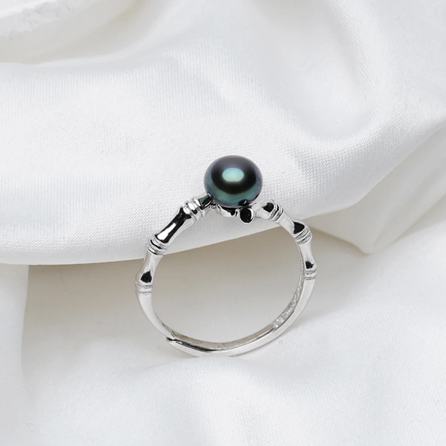 Женское кольцо из серебра 100% пробы с бамбуковым покрытием 6-7 мм | Украшения и