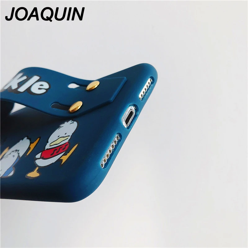 Hot Cute Cartoon Animal Duck Pig Soft TPU Phone Case For iPhone 6 6s 7 8 Plus X XS MAX XR Covers Couples Capa With A Wrist Strap |