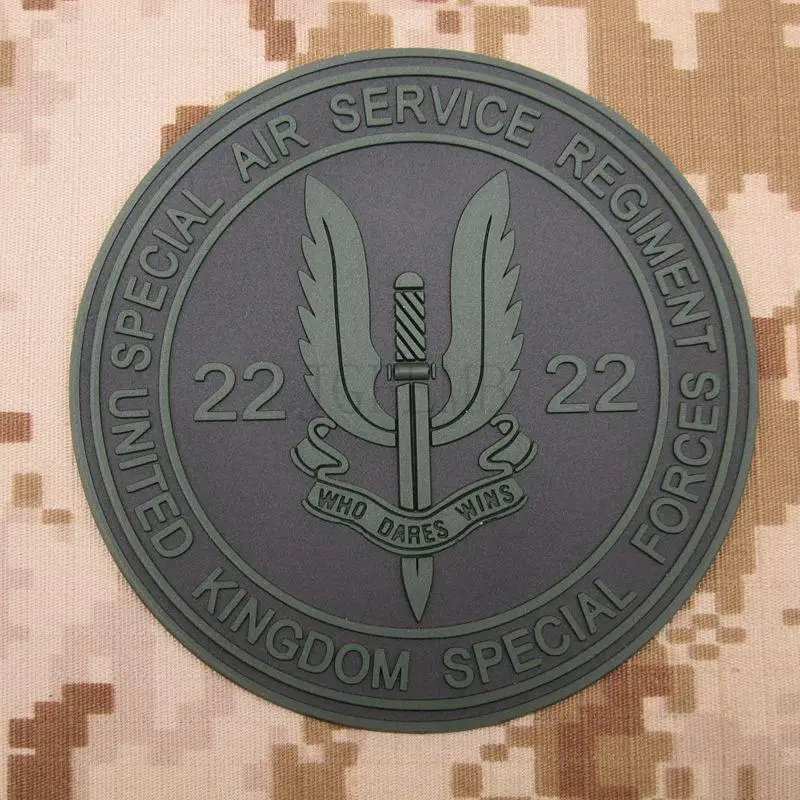 Green UK Special Air Service S.A.S WHO DARES WINS Tactics Morale 3D PVC patch PB1119|patch a|a patch3d pvc |
